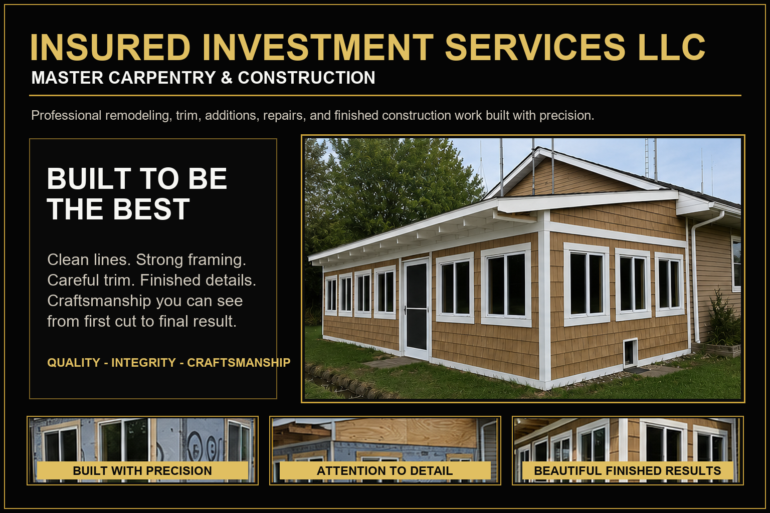 Craftsmanship showcase for Insured Investment Services LLC